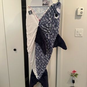 Tommy Bahama Shark Kids Sleep Sac/Reading Sac  in Blue and White and shimmer